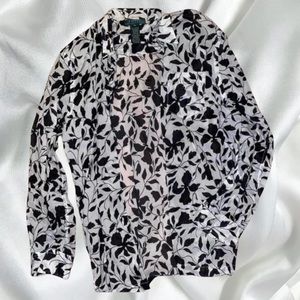 Ralph Lauren 90s vintage floral button up blouse